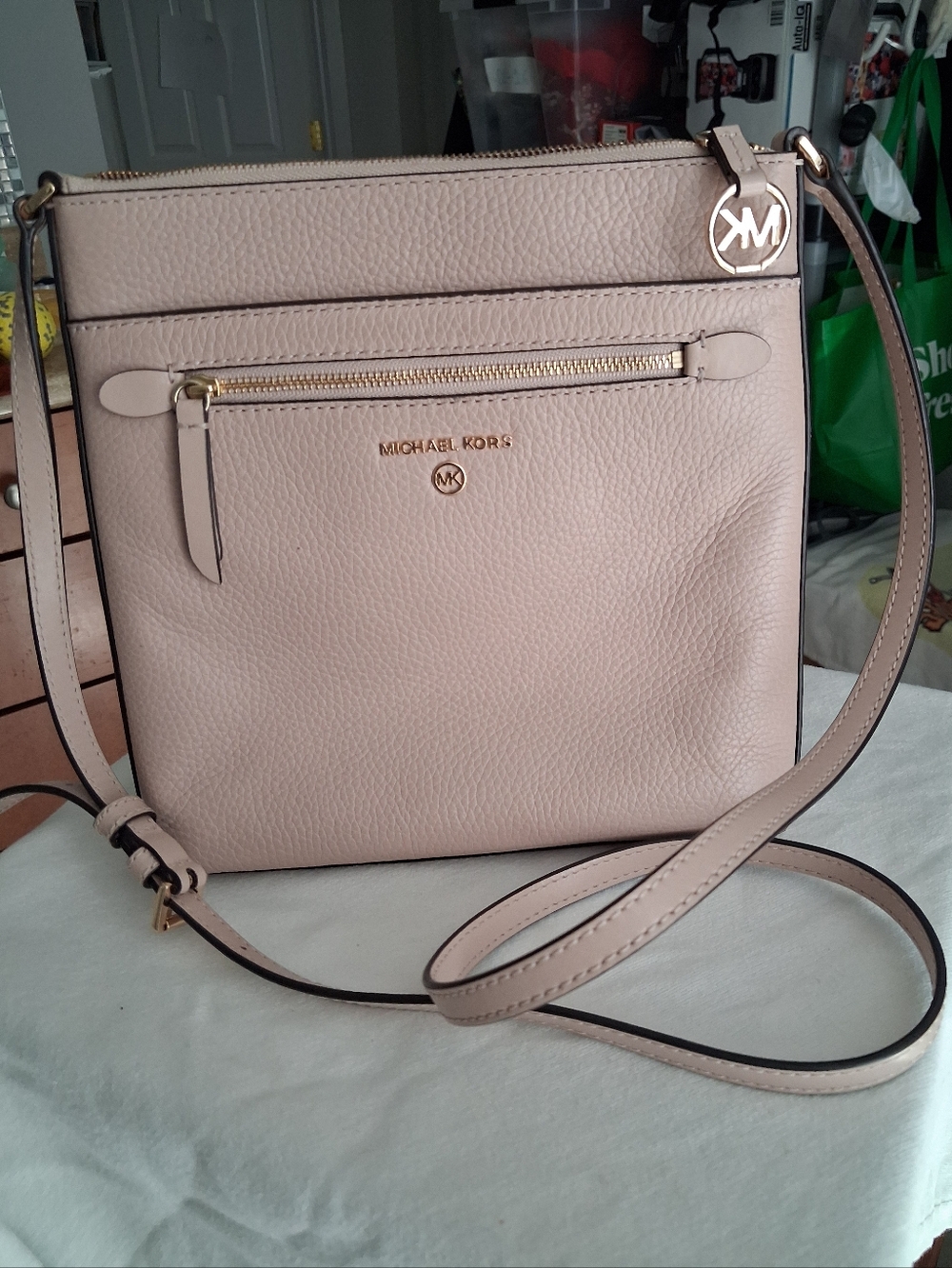 Michael Kors Pebbled Leather Crossbody in Light Blush